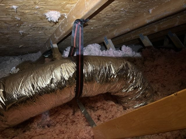 Ductwork after repair and securing work