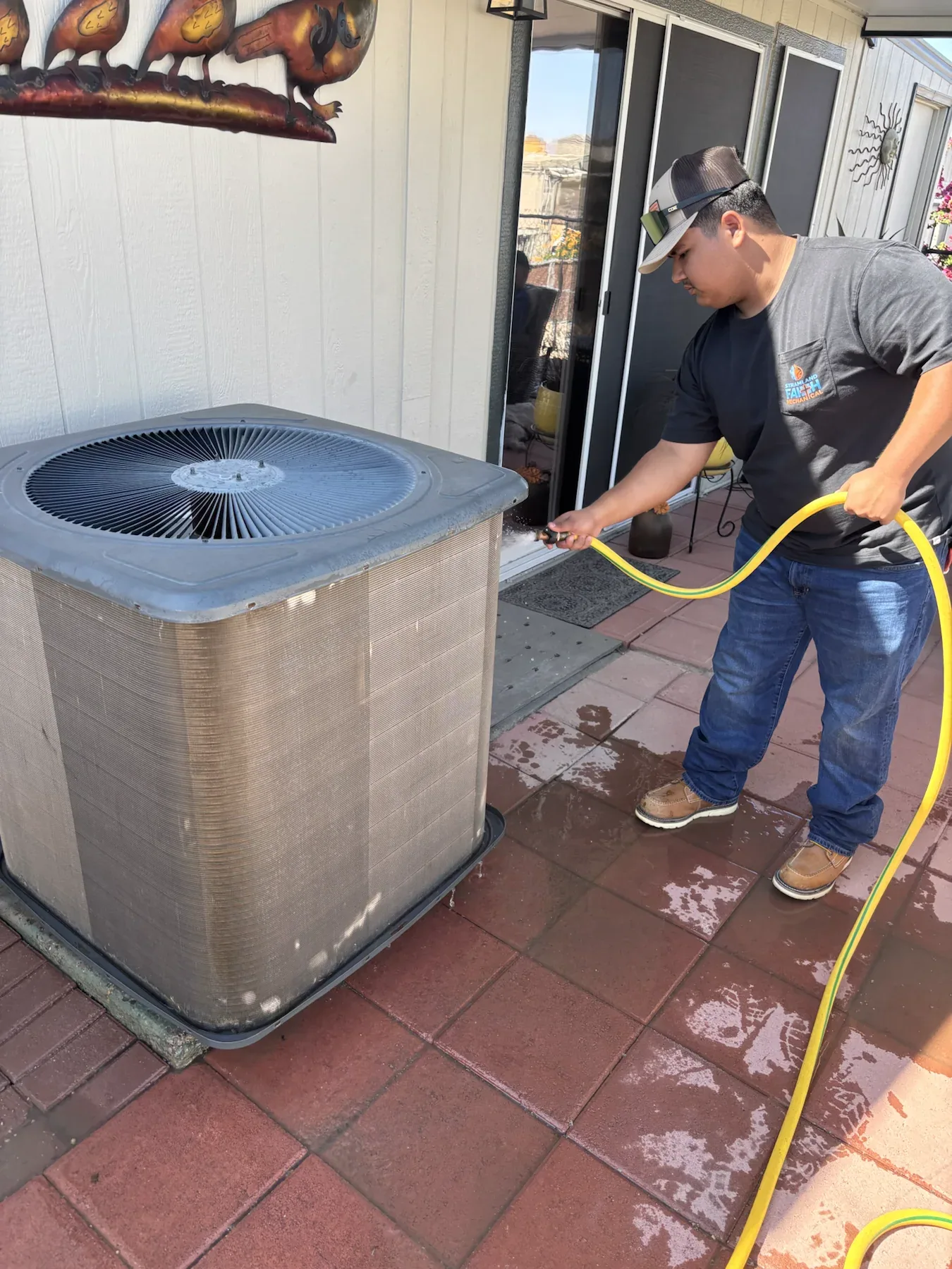 Outdoor AC condenser maintenance in Lake Havasu City